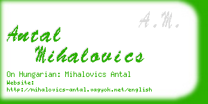 antal mihalovics business card